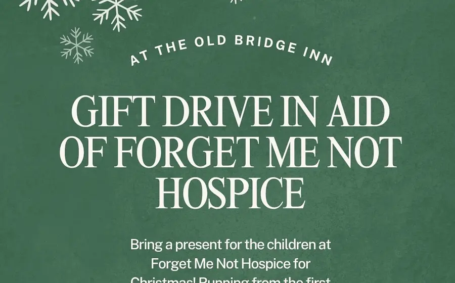 A printed text about our gift drive through november