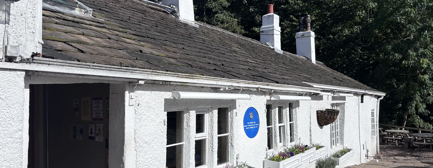 a picture of the front of the pub on a sunny day